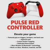 Core Wireless Gaming Controller – Pulse Red Series X|S, One, Windows PC, Android, and Ios